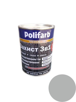 Захист 3в1 "молоток" срібло (0,7кг) Polifarb SN02321 фото