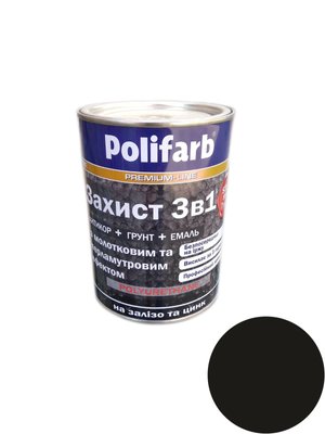 Захист 3в1 "молоток" чорний (0,7кг) Polifarb SN02323 фото