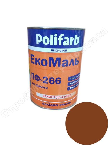 Эмаль ПФ-266 желто-коричневая (0,9кг) Polifarb ЭкоМаль SN02314 фото