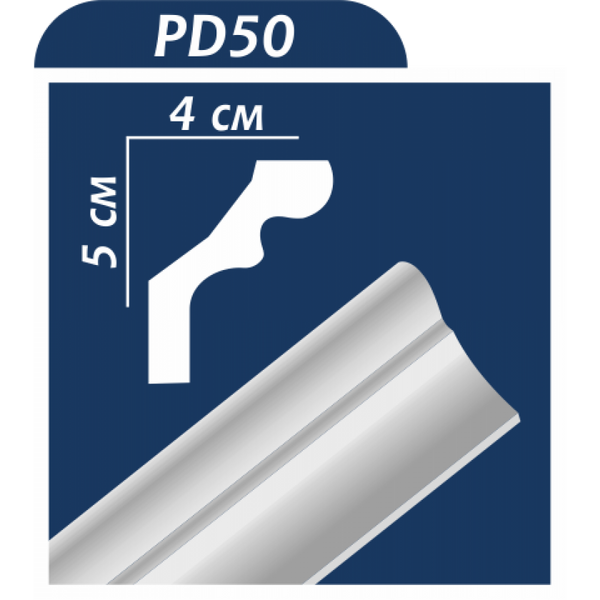 Плинтус потолочный Premium decor PD50 SN01486 фото