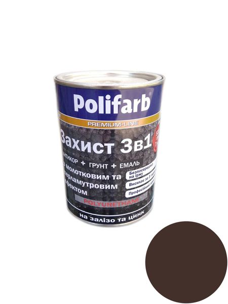 Защита 3в1 "молоток" шоколад (0,7кг) Polifarb SN02324 фото
