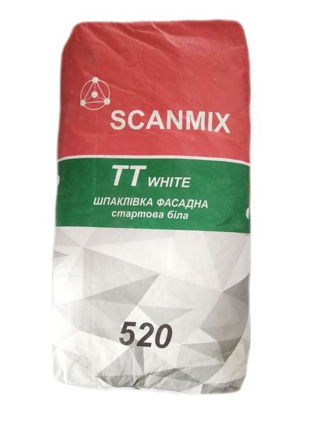 Шпаклевка фасадная Scanmix TT 520 белая (25кг) 218775253 фото