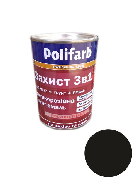 Защита 3в1 черный (0,9кг) Polifarb SN02331 фото