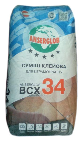 Клей для плитки Anserglob BCX 34 (25кг) 500353132 фото