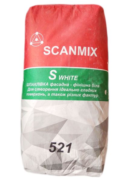 Шпаклевка финишная Scanmix S белая 521 (20кг) 333211749 фото